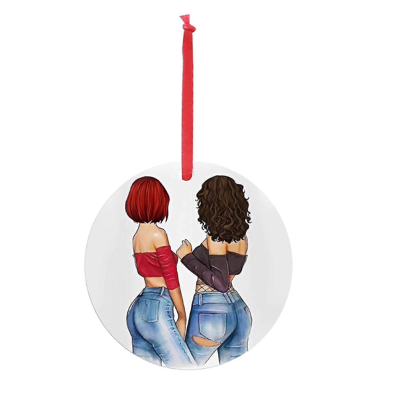 아이언 아트 개인화 예쁜 소녀 크리스마스 펜던트 크리스마스 휴일 장식