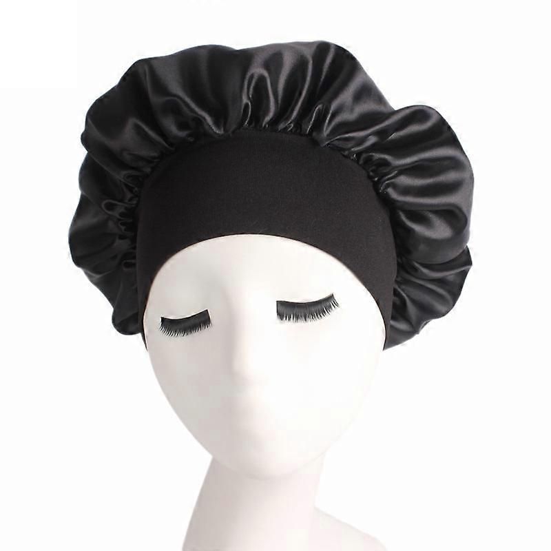 Ladies Wide-brimmed High-stretch Headband Satin Night Cap Simple And Comfortable
