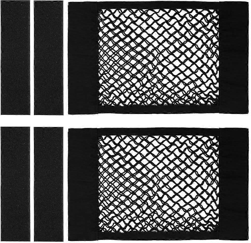 Car Storage Net, Universal Trunk Seat Organizer With Mesh Cargo Net Wall Sticker Organizer Pouch Bag For Car And House Organize, 16x10 Inch