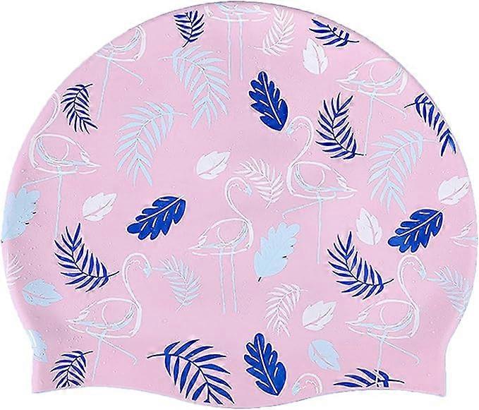 Bonnet de bain pour femmes et hommes, bonnet de bain en silicone, bonnets de bain pour cheveux longs et courts, accessoires de natation pour adulte rose 9,45 x 8,27 x 0,16 pouces