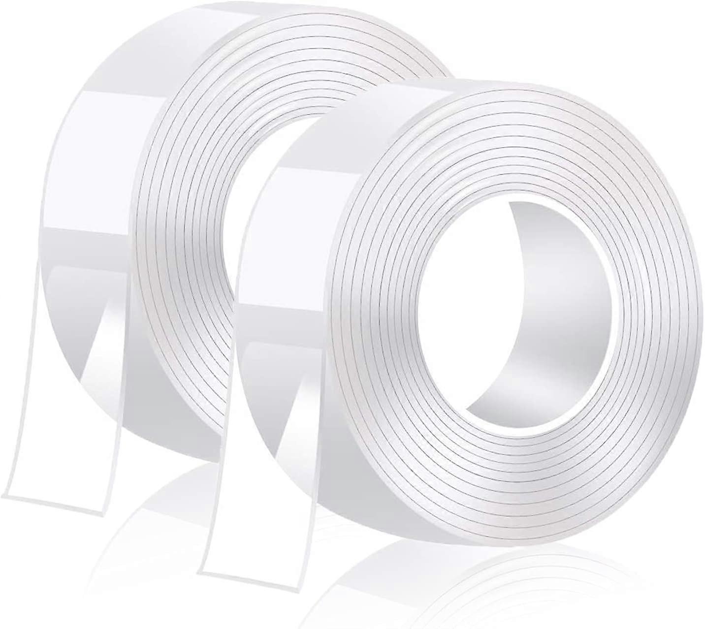 2 Ultra-Strong Double-Sided Adhesive Tape, Nano-Clear Washable Tape, Removable Non-Slip Double-Sided Gel Multi-Function Reusable Trackless (Single La