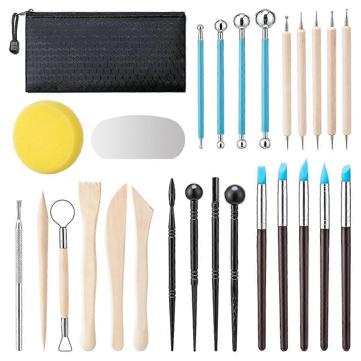 Clay Tools Kit, 27 Pcs Pottery Tools, Practical Polymer Clay Sculpting Tools Kit, Air Dry Clay Tools Set For Kids