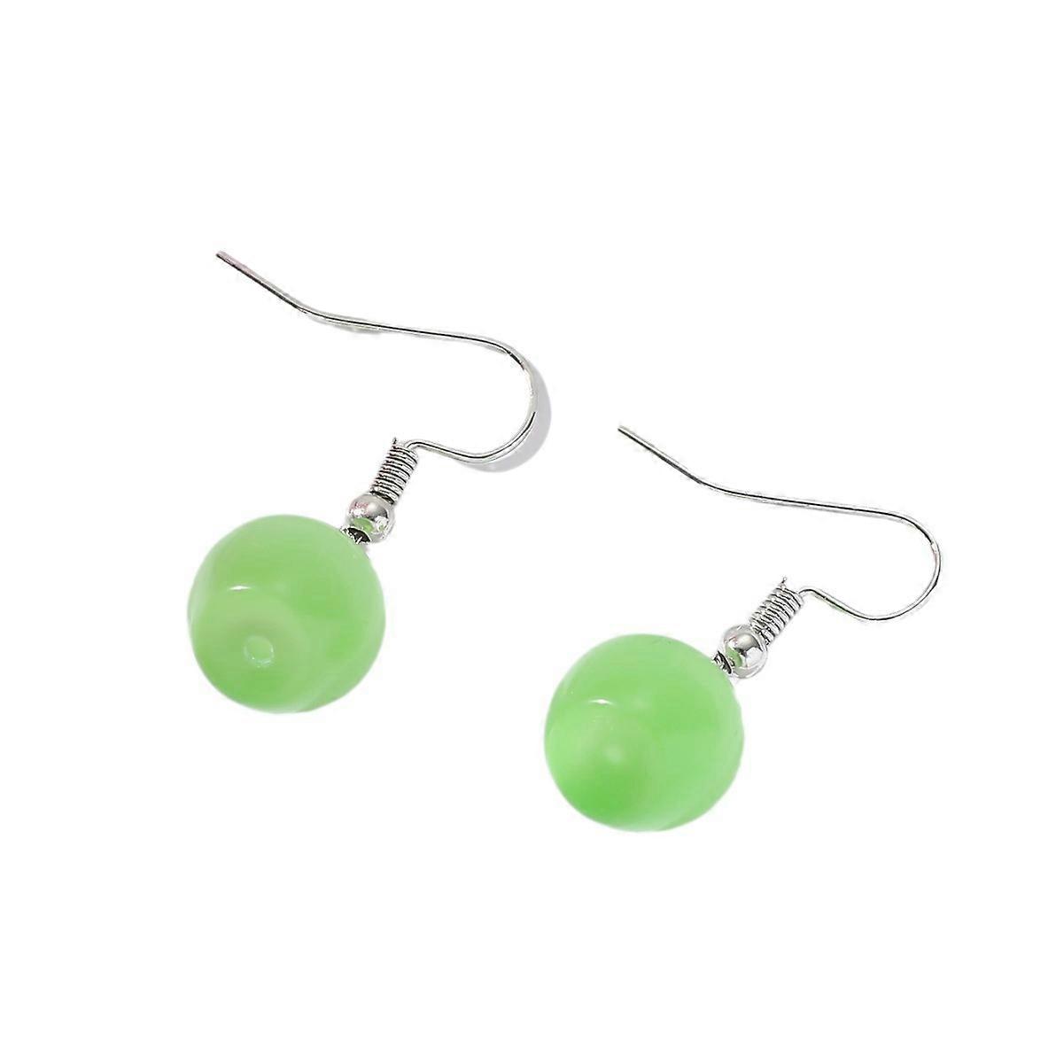 Grape Jade Gemstone Tibetan Silver Drop Earrings