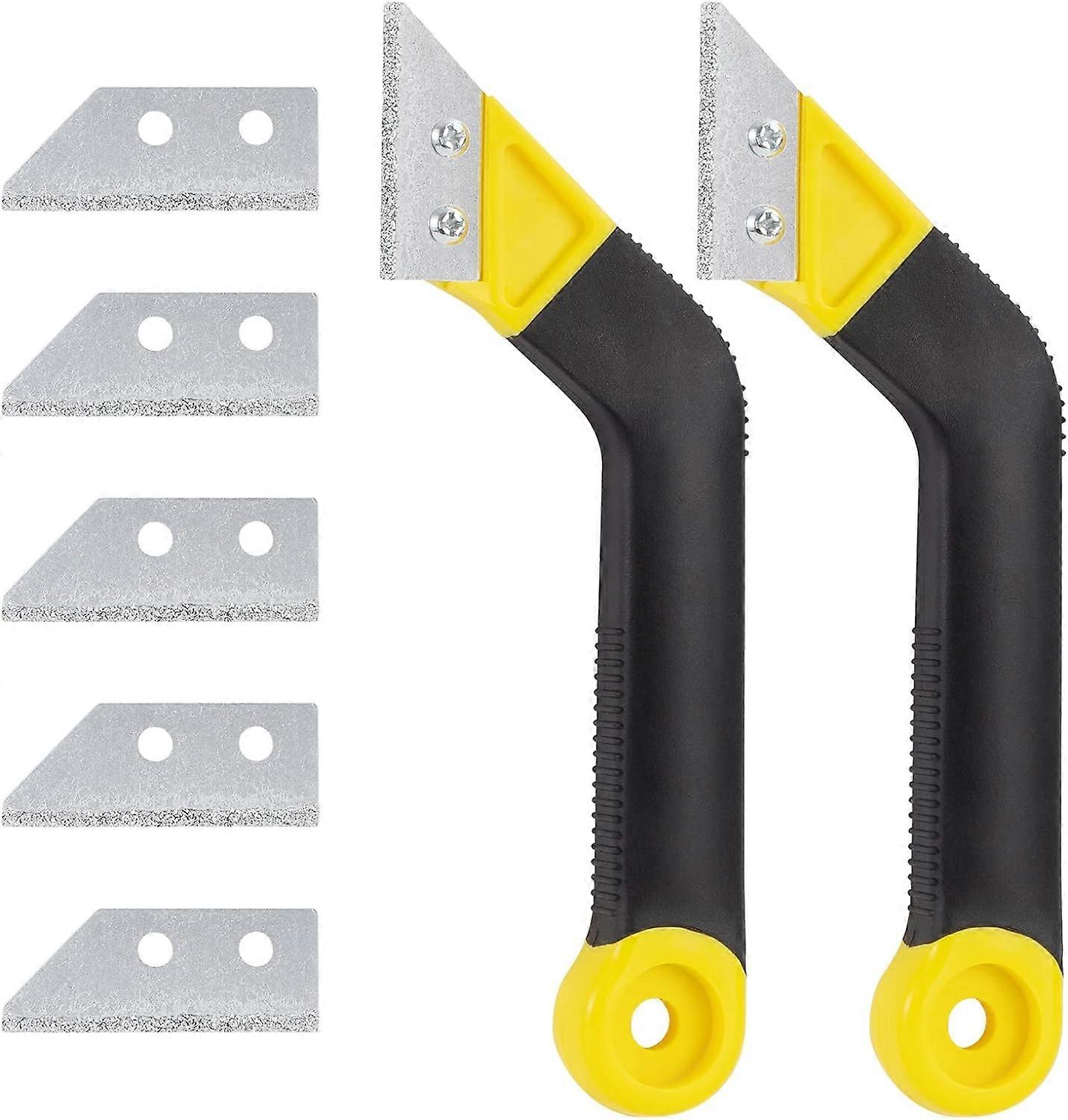 Mortar Removal Tools, Tile Scraper, 2 Pack Grout Scraper, Angled