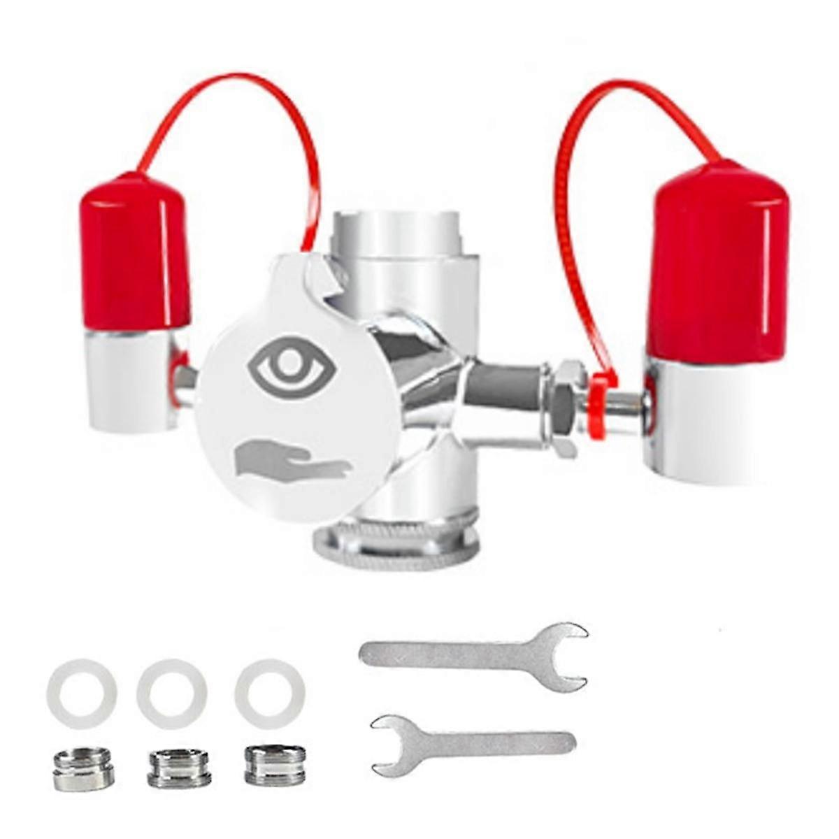 Faucet Mounted Eyewash Station with Cover,Reliable First-AID Emergency Eye Wash Unit for Sink Attac