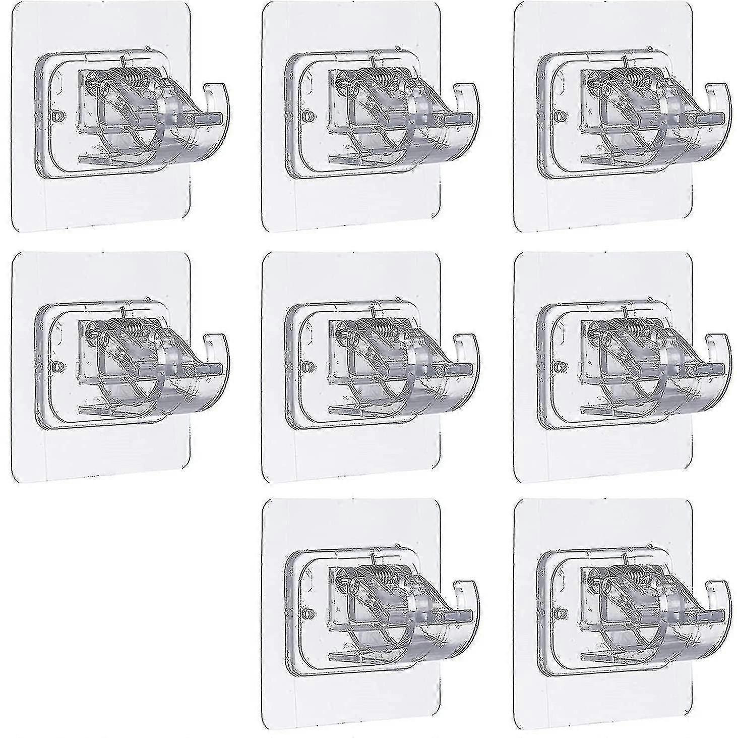 8 Pieces Self Adhesive Curtain Rod Bracket Drapery Hook Holders Fixing