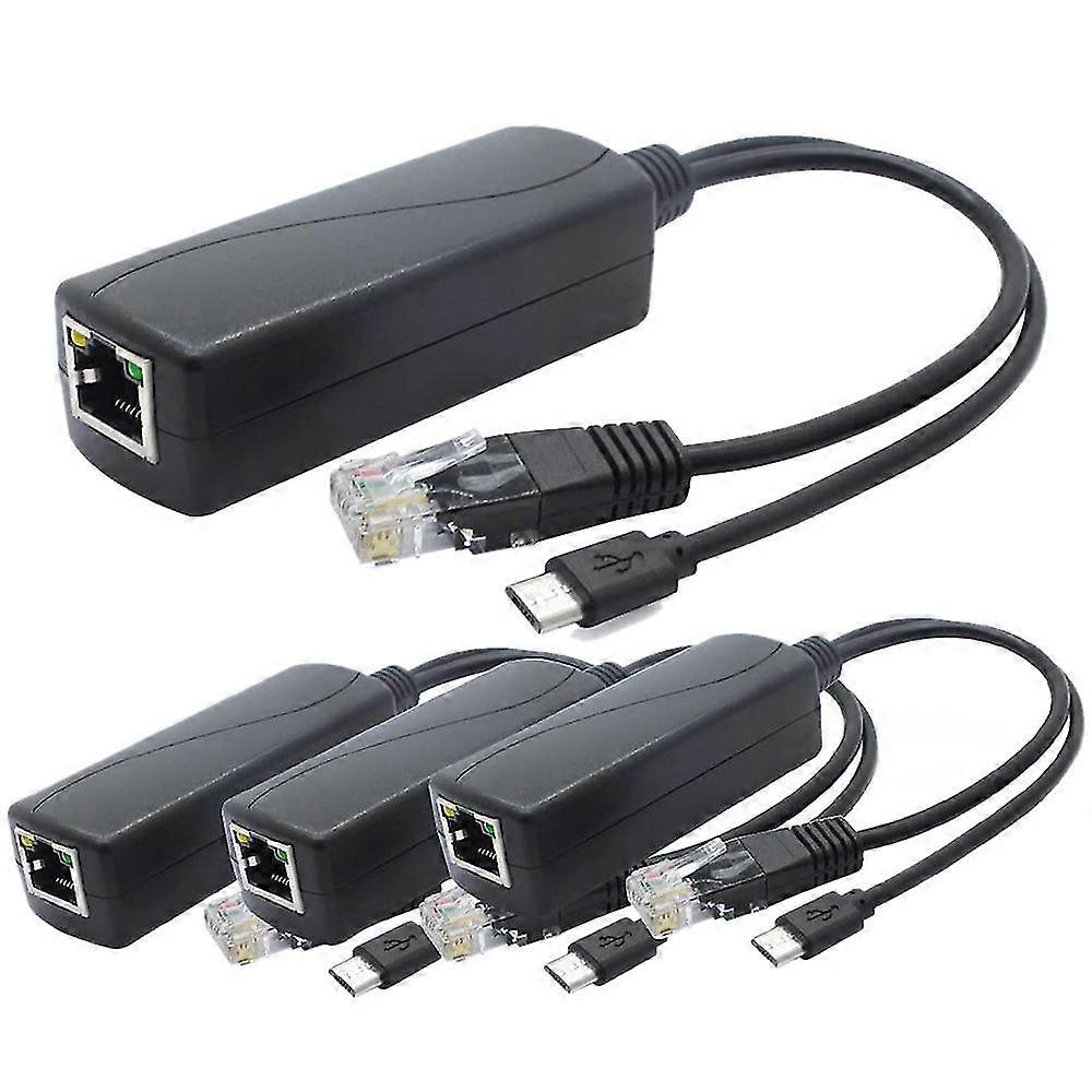 4-pack 5v Poe Splitter, 48v To 5v 2.4a Adaptador com -usb Plug, para câmera ip, tablets, para Raspberry