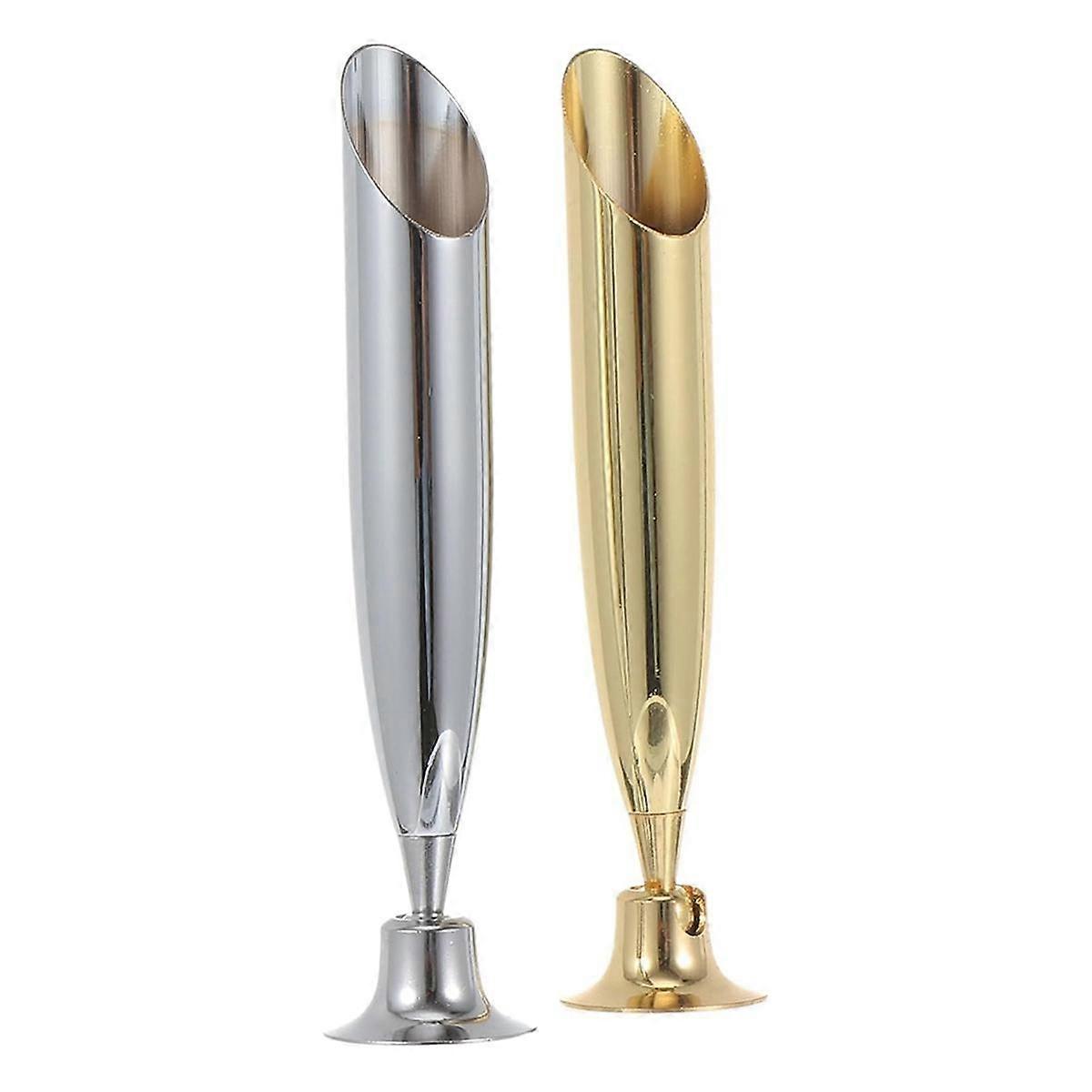 2 stks Quill Pen Houder Metalen Invoeging Pen Houder Enkele Pen Display Stand Quill Dip Pen Base Deskto