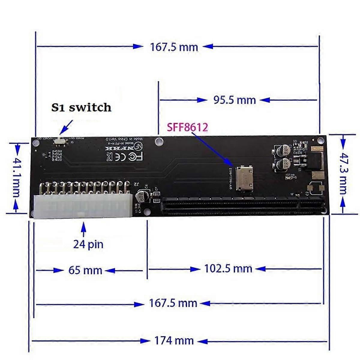 For Oculink SFF-8612 SFF-8611 PCI-E 16X 2230 M.2 M-Key Adapter for WIN Max2 External Graphics Card