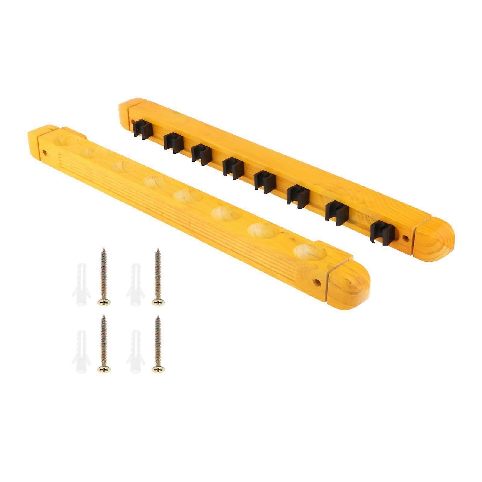 8 Pools Billard Queue Rack Wandmontierte Queueauflage Pool Stick Halter Holz