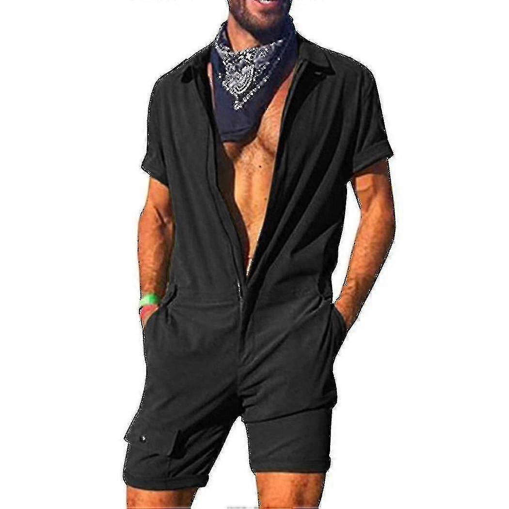 رجل قطعة واحدة سستة قصيرة الأكمام الأدوات بذلة Suit_l25