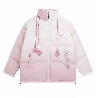 syksy talvi korealainen löysä parkas takki naiset makeat tähdet kaltevuus väri lämmin päällysvaatteet oversize naisten rento puuvilla pehmustettu takki geschenke fur frauen
