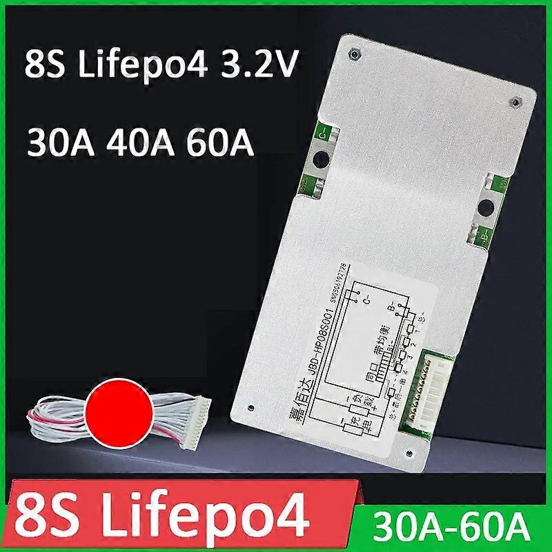 Redkid 8S 24V 30A 40A 60A BMS Lifepo4 Lithium iron phosphate Battery Protection Board Inverter with