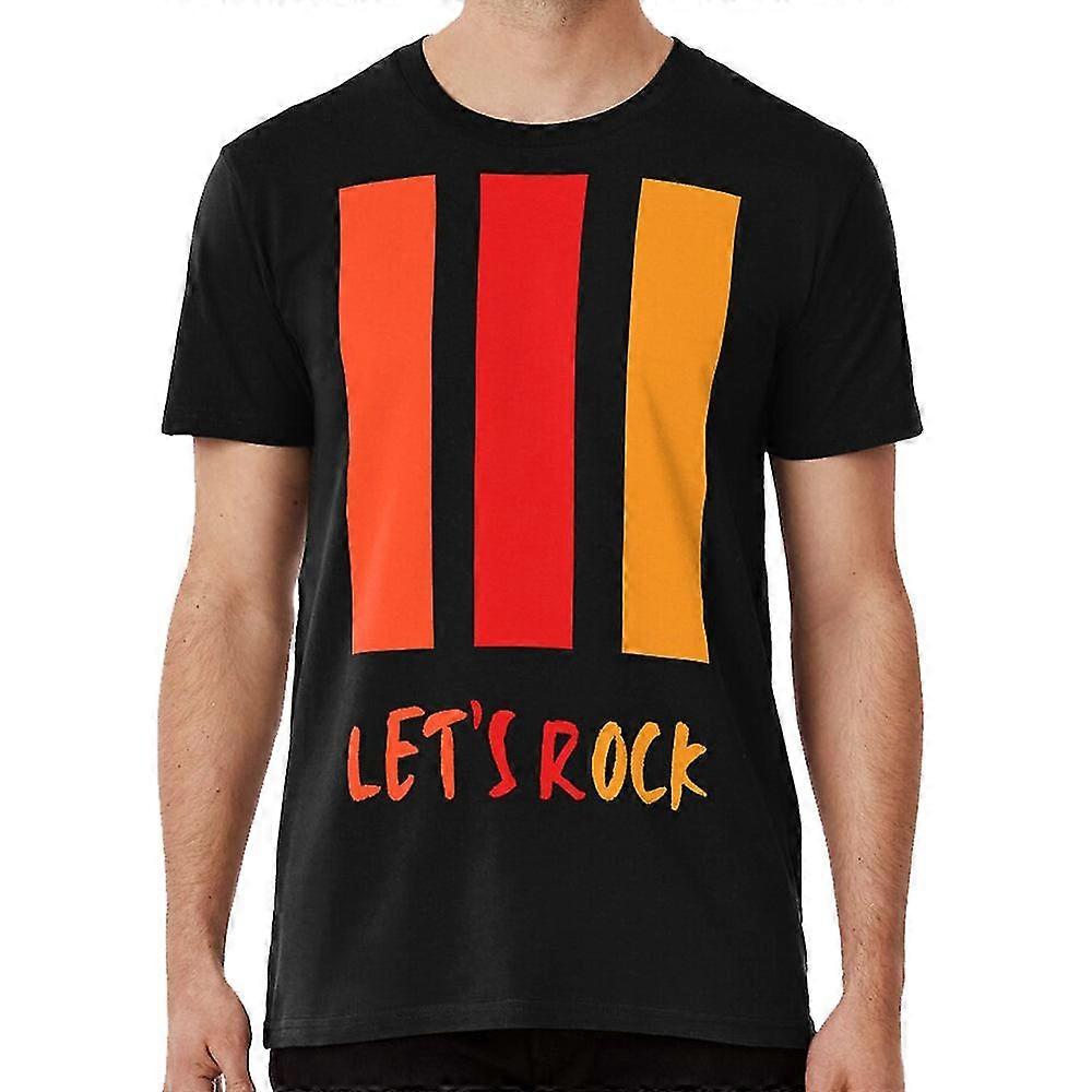 Rock out    'let's rock' Crew Neck T-Shirt      