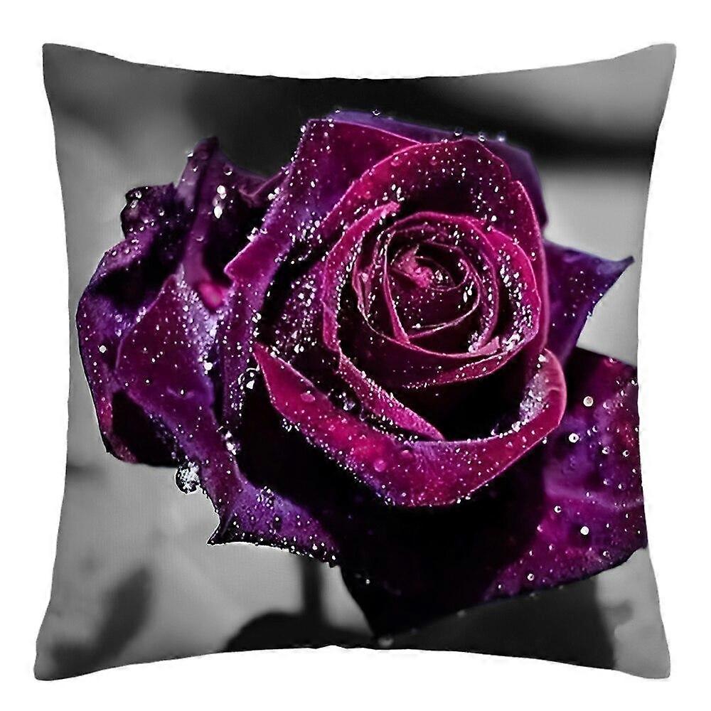Rose Flower Print Polyester Pillowcase Design 624