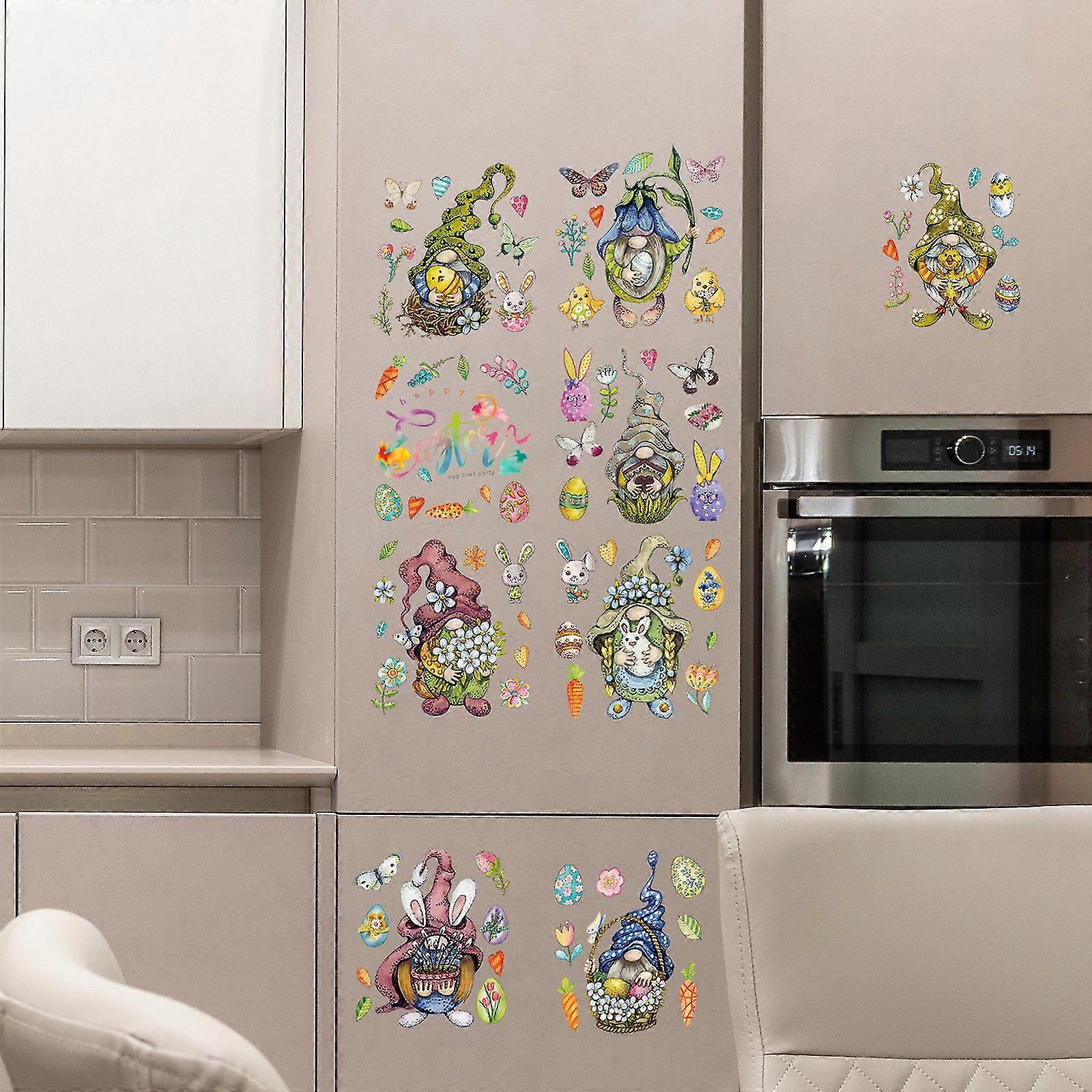 Gnome Window Clings Easter Window Stickers Easter Eggs Hunt Bunny Basket Carrot Decals