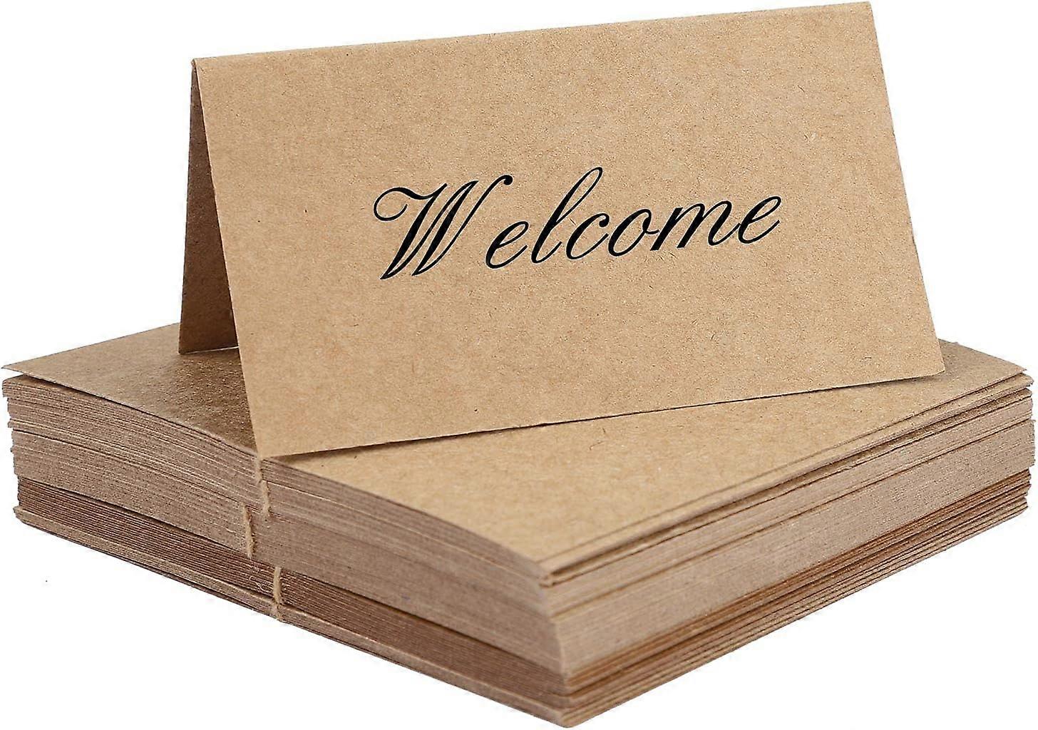 60 Pcs Blank Table Name Place Cards Recycled Brown Kraft Table Card Double Sided Table Place Seat Card Tags Perfect for Food Labels Table Number Sign