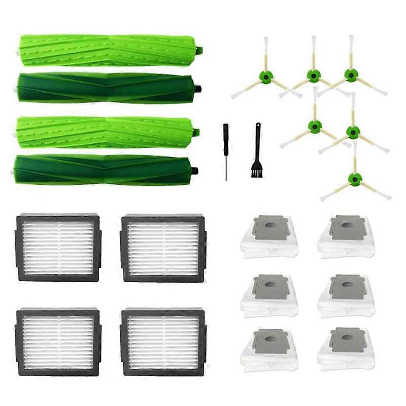 17st för Irobot Roomba I7 I7+ E5 E6 Robot Cleaner Rulle Borste Sidoborste Filter Dammpåse