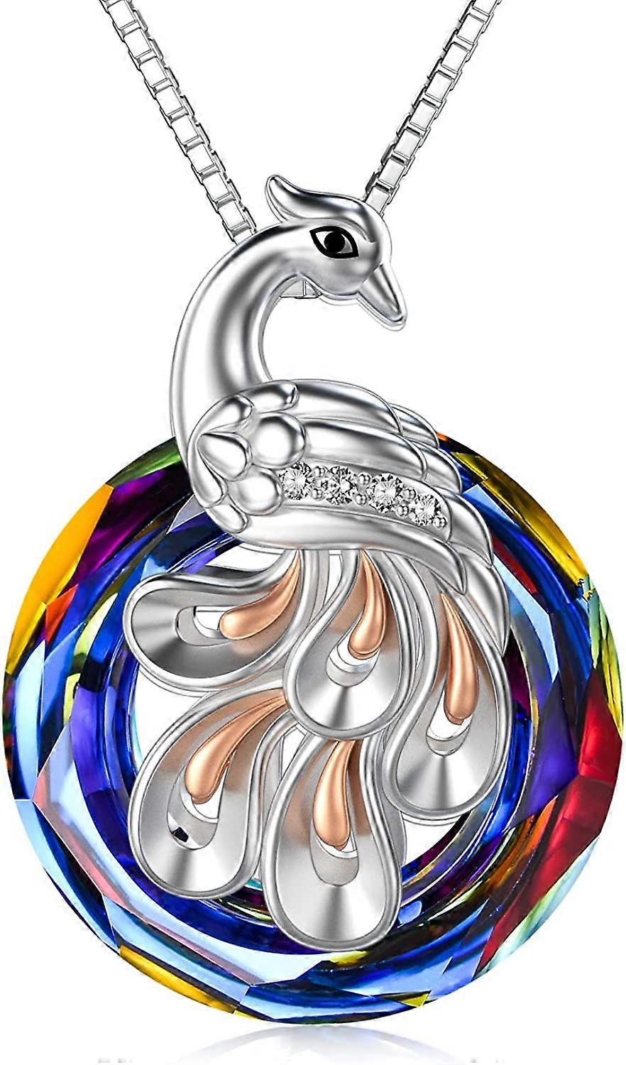 Collana con ciondolo Phoenix per le donne, argento sterling 925 con regali di gioielli in cristallo blu