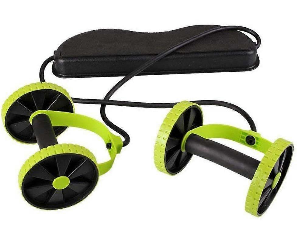 Fitness Pull Rope Abdominal Roller - Double Wheel Core Trainer for Abdominal Exercises