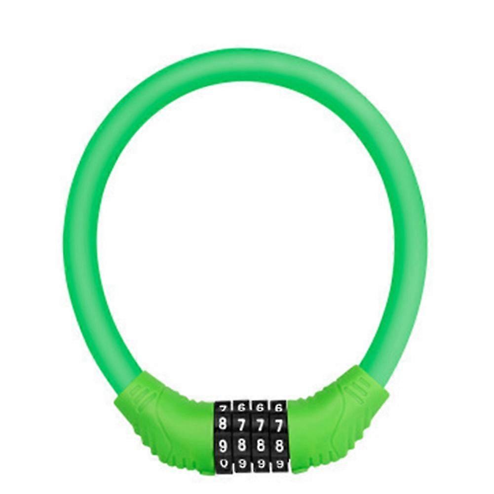 Digital Bicycle Chain Lock Mountain Portable Security Anti-Theft Cable Code Password Lock-Green
