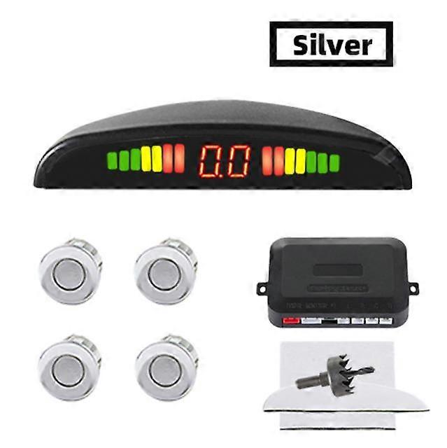 2022 Car LED Parking Sensor Kit 4 Sensors 22mm Reverse Radar Sound Alert Indicator System Car Reverse Backup Radar System