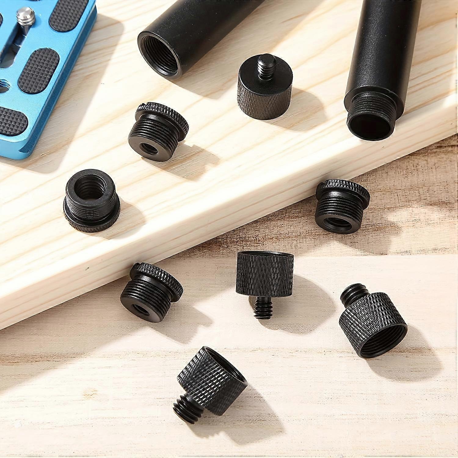 8pcs Universal Mic Stand Thread Adapters - Convert 5/8, 3/8, and 1/4 inch Threads - Perfect for Studio and Live Performances