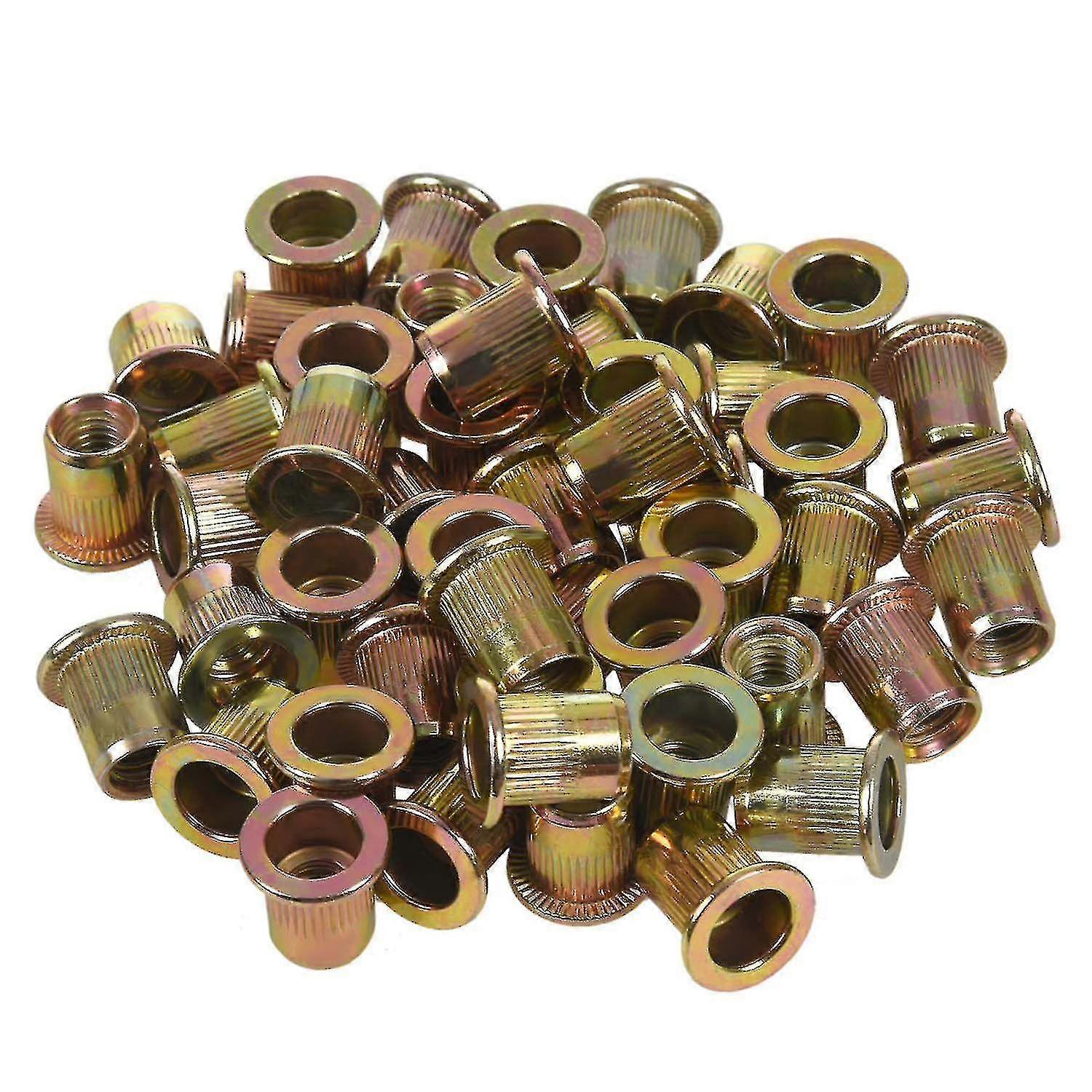 M6x12mm Flat Head Thread Rivet Nut Insert Nutsert Fastener 50pcs PXCL