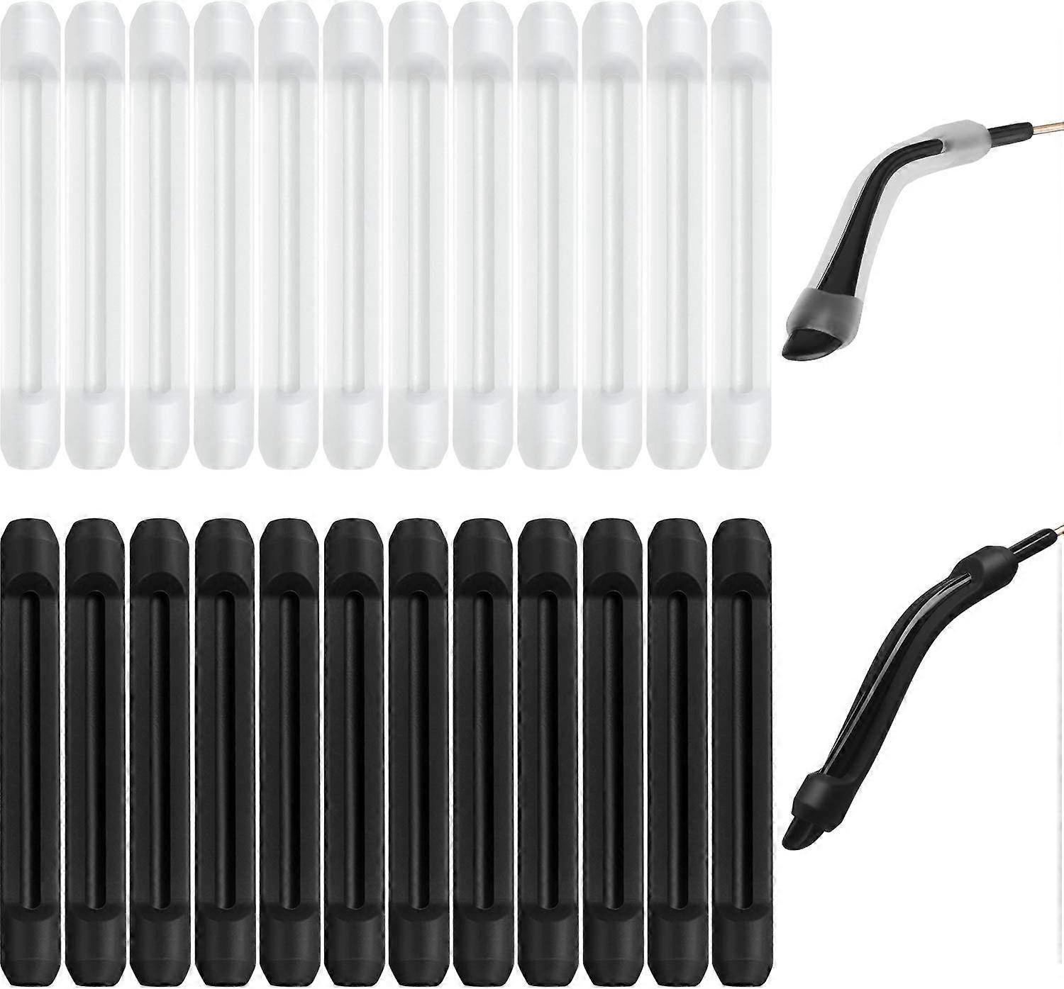 12 Pairs Silicone Glasses Pads Anti-Slip Pads Glasses Ear Hooks Presbyopic Glasses Strap Holder (2 Color Set)