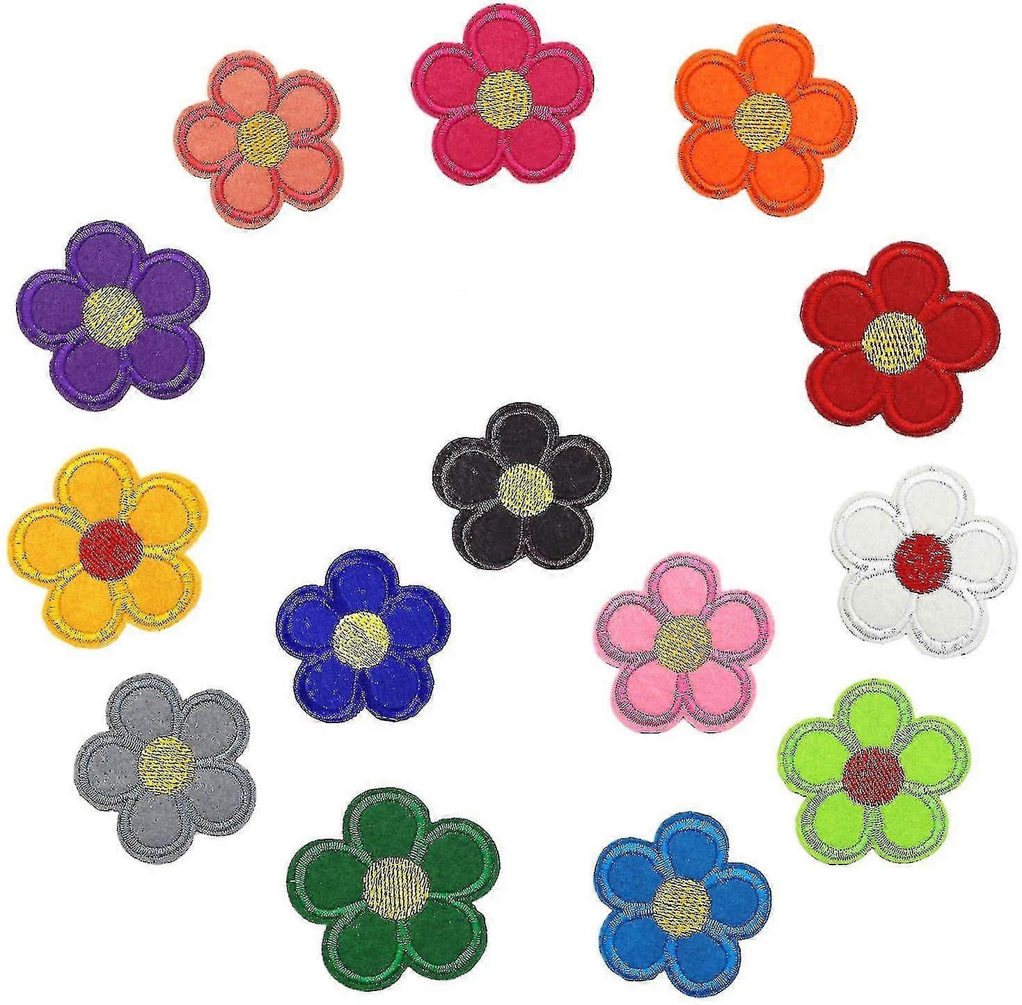 48pcs Colorful Flower Patches For Clothes Repairing Decorations(12 Colors)