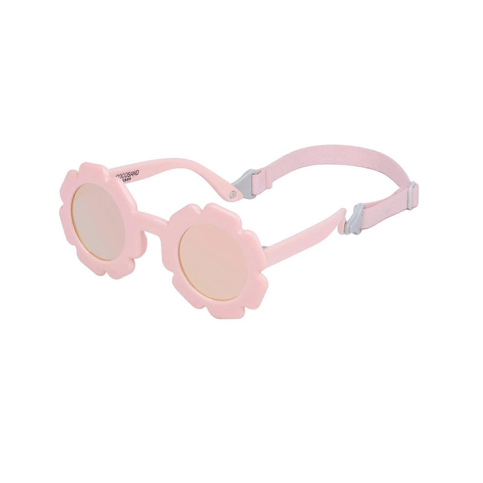 Lunettes de soleil polarisées flexibles pour bébé à fleurs pliables avec sangle pour nouveau-nés et filles âgées de 0 à 24 mois