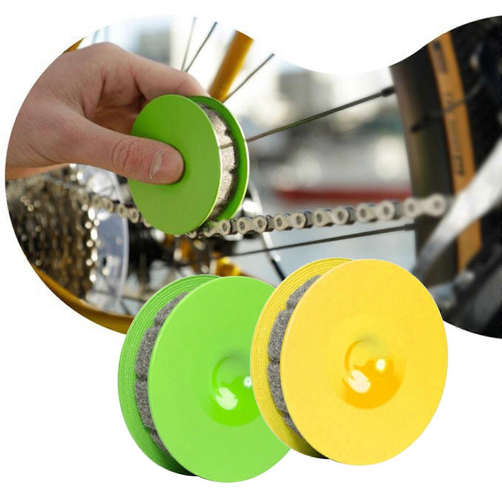 Yellow Bicycle Chain Oiler Lubrication Maintenance Device Chain Rolling Roller Type Chain Oiling