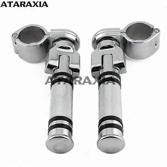 1 1/4" Universal Motorcycle Highway Foot Pegs Footrests Pedal 32mm Engine Guard Crash Bar Mount Clamps For Harley FLHT FXD FXS