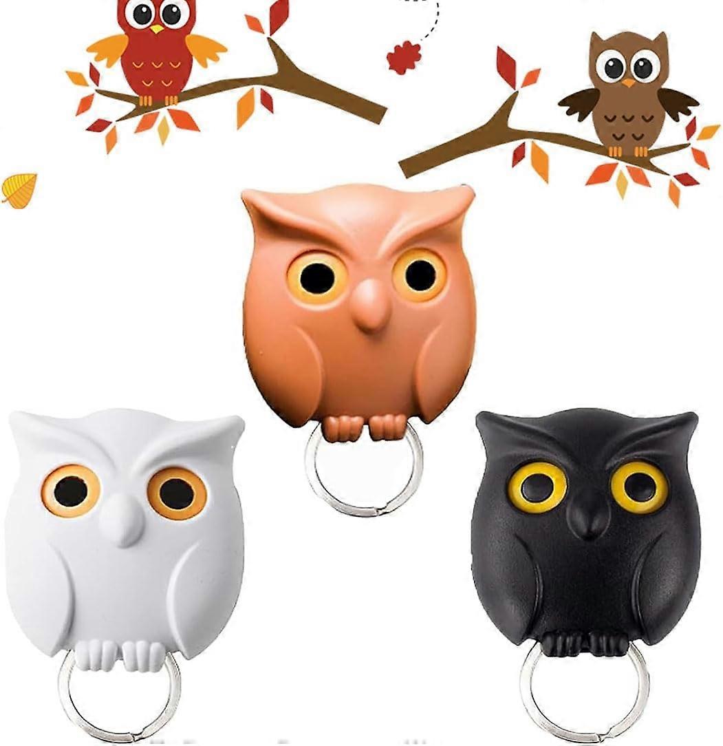 Night Owl Magnetic Wall Key Holder Keychain Hooks Hanging Key Will Open Eye