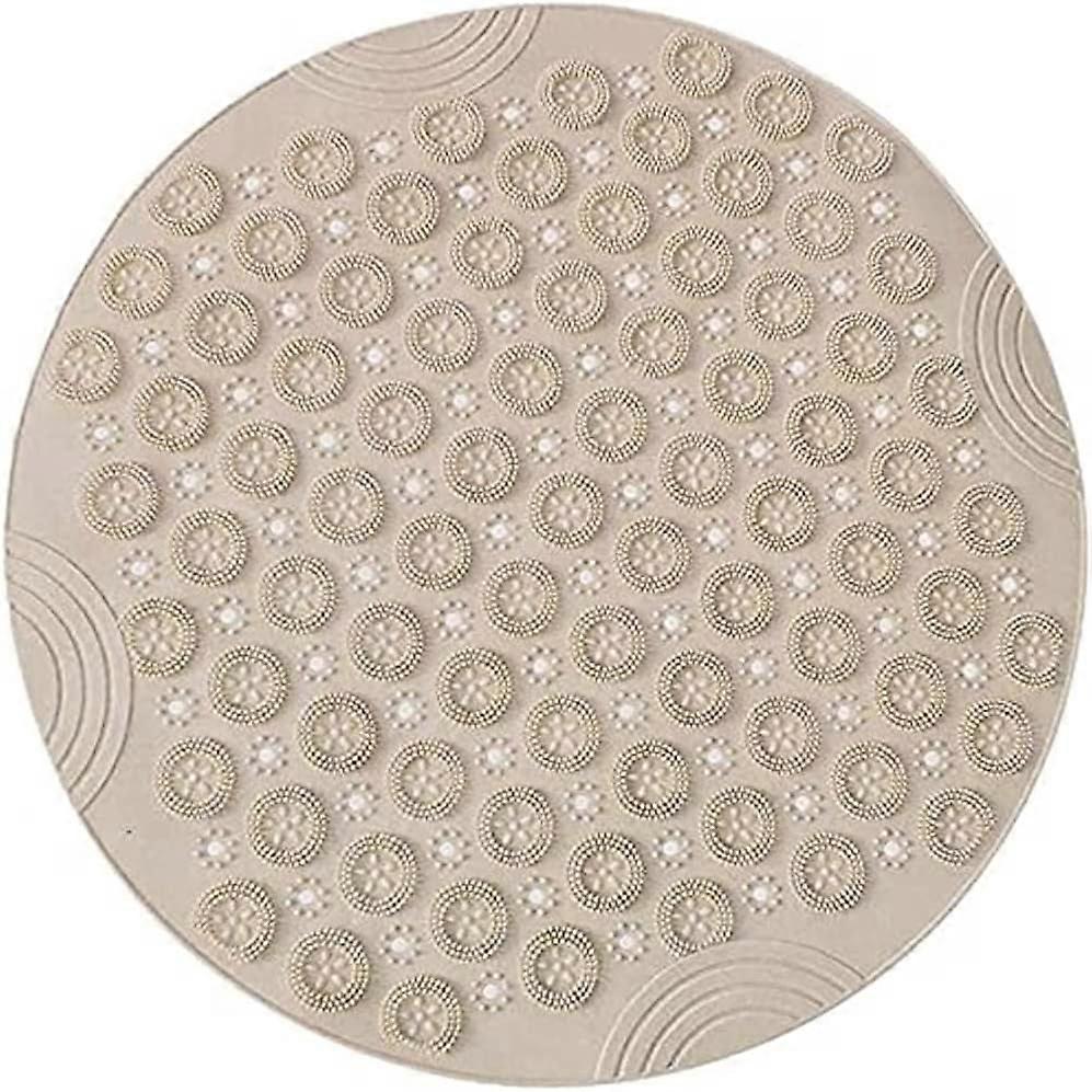 Shower Mat Round Bath Mat PVC Bathroom Mat Antibacterial Bathtub Mat Non Slip Shower Mats with Suction Cups and Drain Holes for Bathroom Bathtub Toile