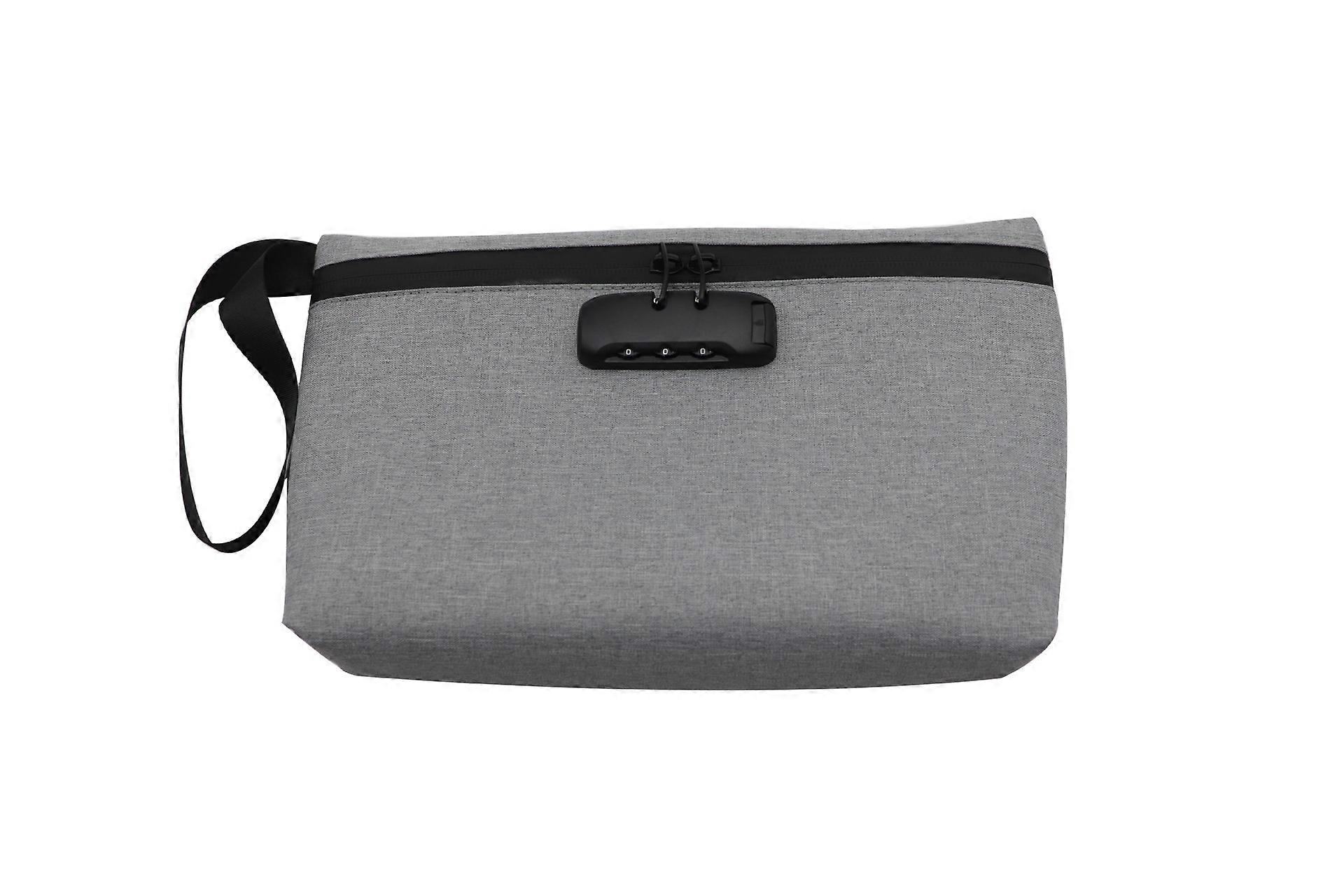 Smell Proof Bags with Combination Lock, 26cm X 19cm Carbon Lined Odor Proof Stash Bag Case Container for Travel Storage, grey