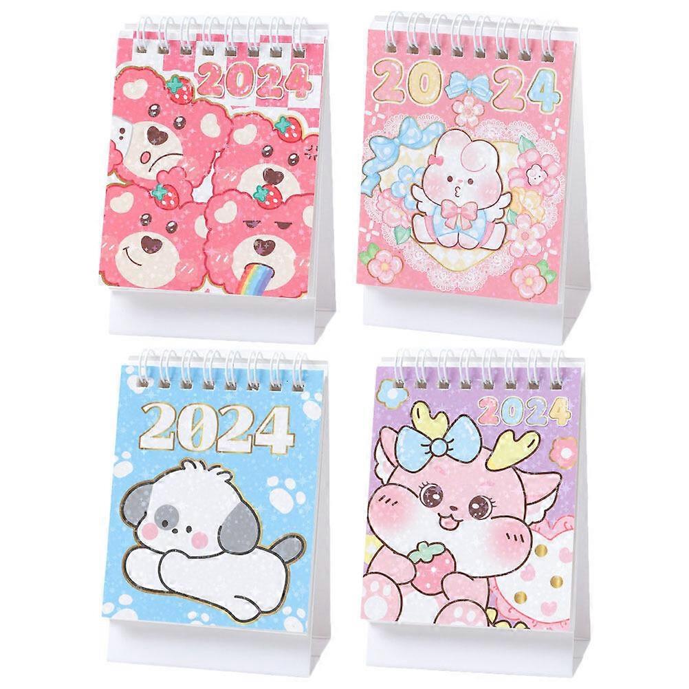 4pcs Noting Desktop Calendars Decorative Standing Calendars Household Standing Calendars