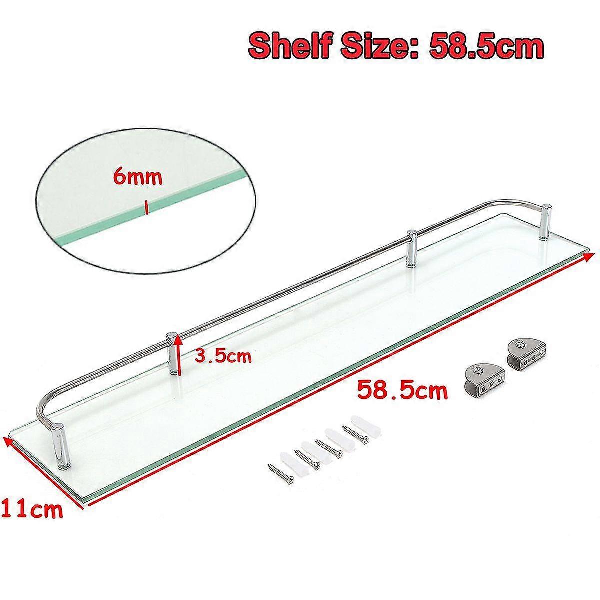 58.5cm Glass Bath Bath Er Shelf Caddy Rack Izer H Rect
