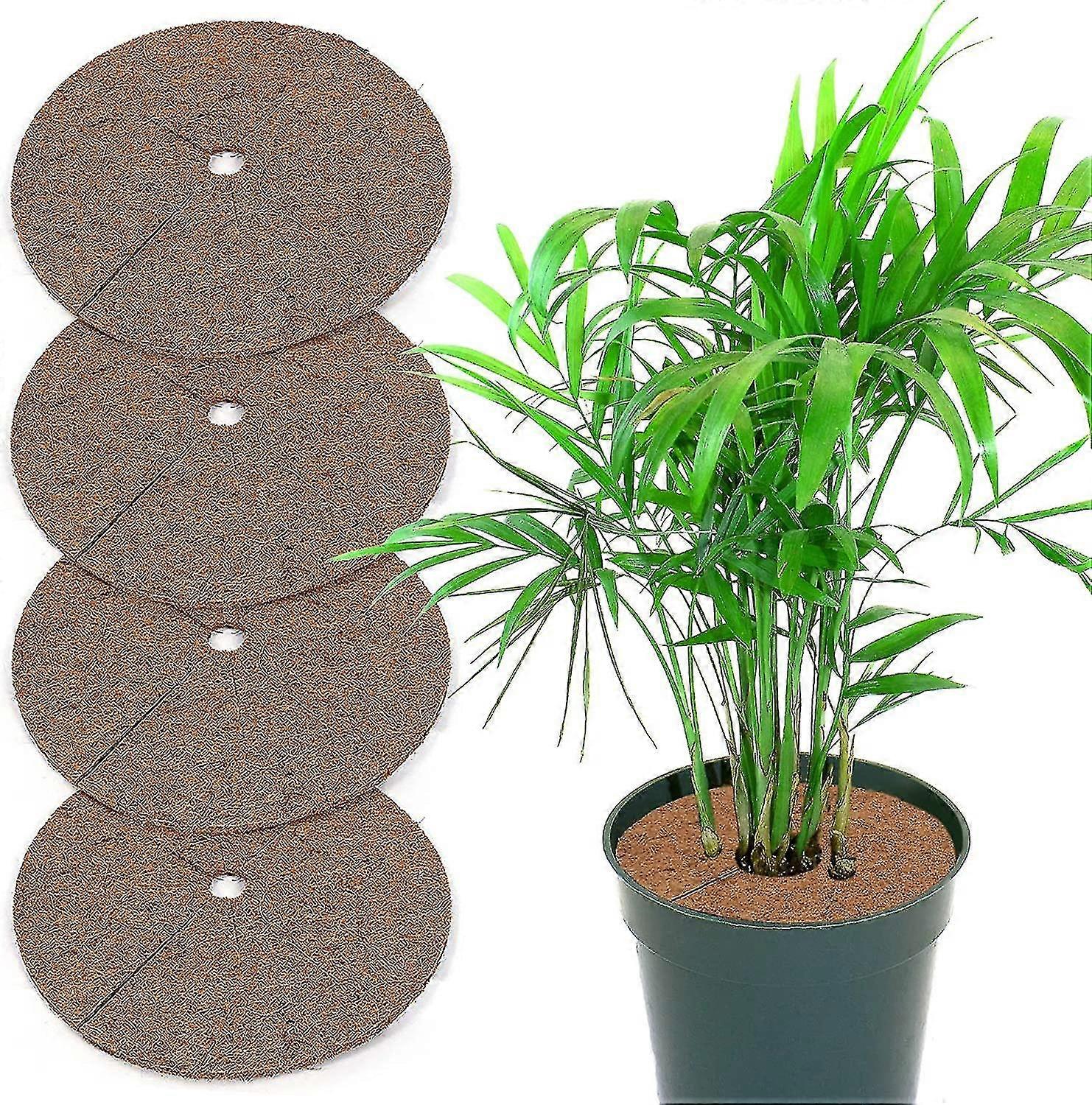 4pcs جوز الهند حصيرة النبات، قرص حماية النبات، جوز الهند مات المهاد وعاء وعاء حصيرة حماية النبات لحديقة الفندق الرئيسية (30cm)