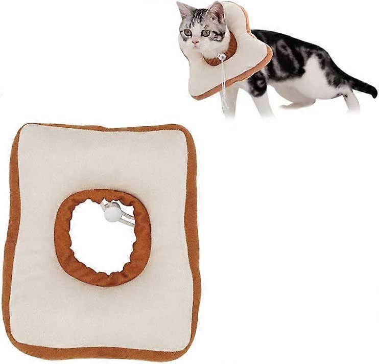 UBIUO猫用コーンカラー、ペット調節可能な猫用回復首輪ペットネックコーン快適な手術かわいい猫用首輪、ソフトなアンチバイトエッジ面白い保護エリザブ付き