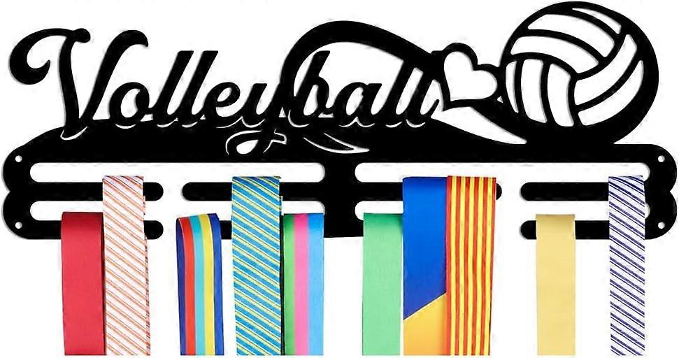 Medals Hanger Display Holder Rack Volleyball Theme Medals Display Wall Mounted Frame Medal Ribbon Holder Hooks for Competition Medal Wall Hanging Disp
