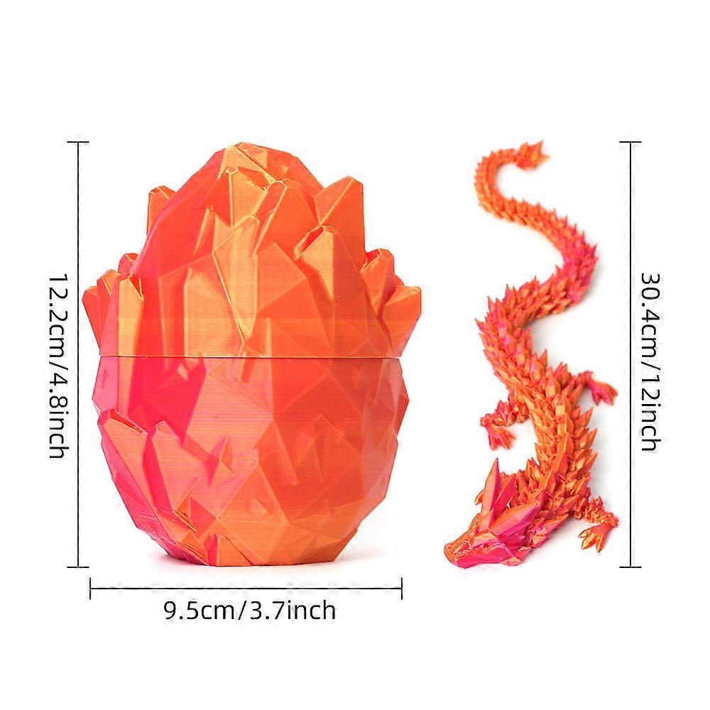 2024 new products Cross border blockbuster 3D printing dragon egg joint movable crystal dragon toy the Year of the Loong decorations Longdundun wholes
