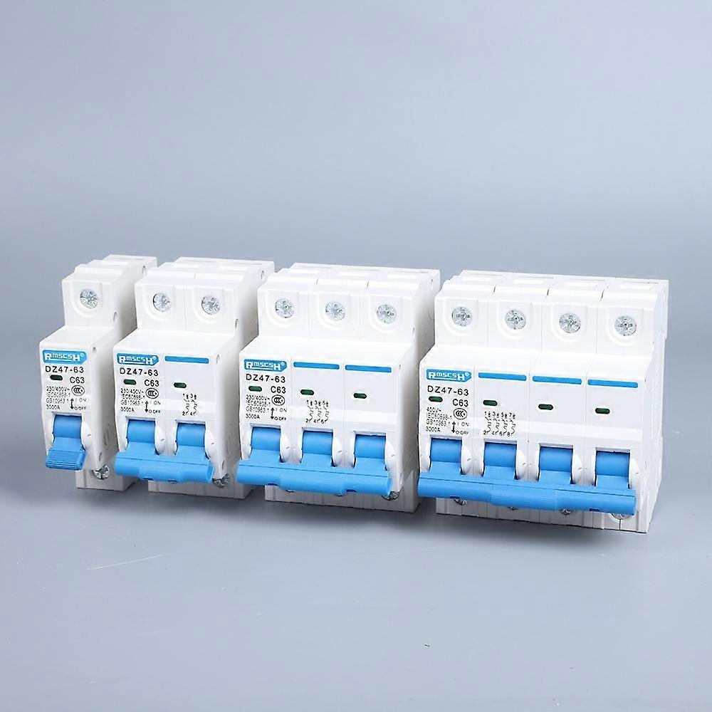 DZ47 1-4 polet 3A/6A/10A/16A/20A/32A/40A/50A/63A 400V C Type Mini Afbryder MCB 35mm Din skinnemontering Brudkapacitet