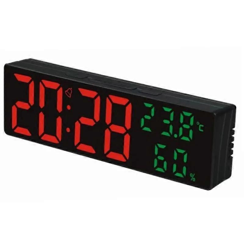 9 Inch Large Digital Wall Clock Temperature and Humidity Display Night Mode Table Alarm Clock 12/24H Electronic LED Clock