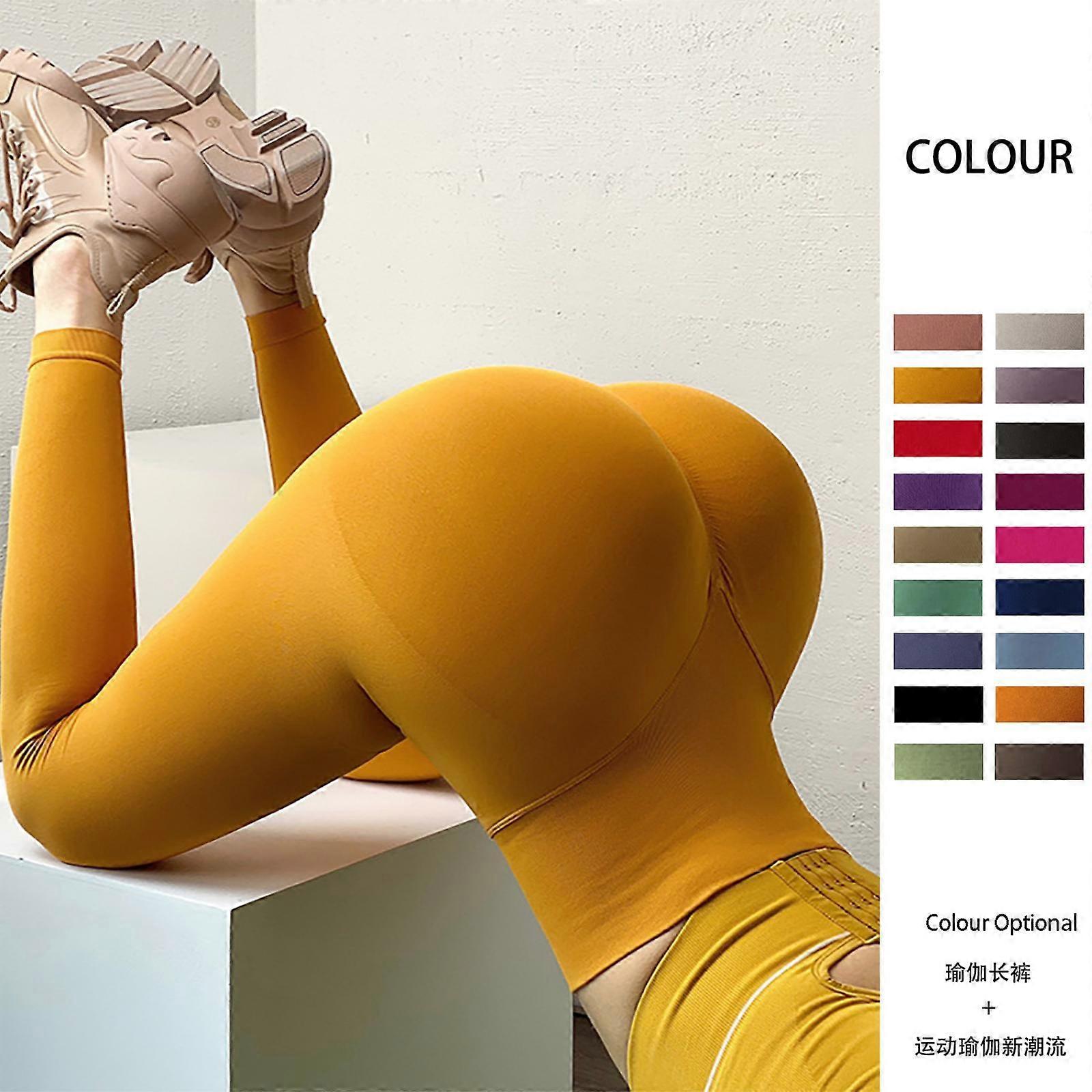 כותרת: "מכנסי יוגה סנסציוניים של ישבן אפרסק: חותלות כושר חלקות, מורמות ומותנות גבוהות לנשים"