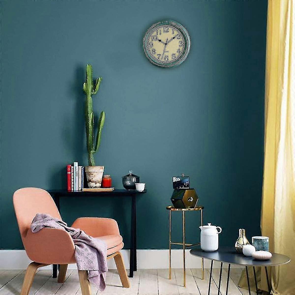 Silent No Tick Round Retro Quartz Clock Wall Clock (12 Inches)