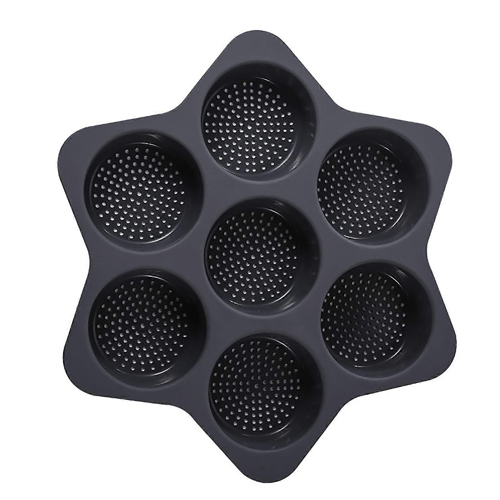 Bread Mold Air Hole Design High Temperature Resistant Good Flexibility Breathable 7 Circles Make Hamburger Buns Solid Color Soft Silicone Pastry Mold 
