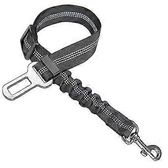 Anti-shock Dog Seat Belt For Car With Bungee Buffer Safety Harness (black)