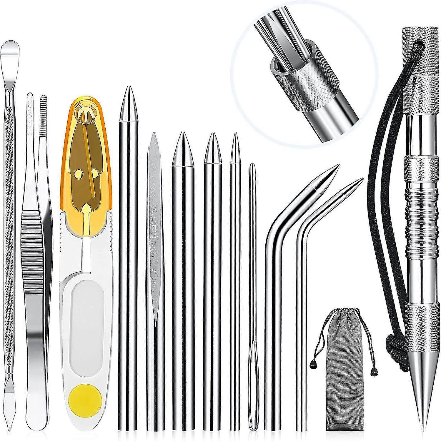 Knotter Tools Fid Paracord Fid Set Stainless Steel Paracord Lacin Needles And Smoothing Tool For Leather Or Paracord Work (dark Blue)