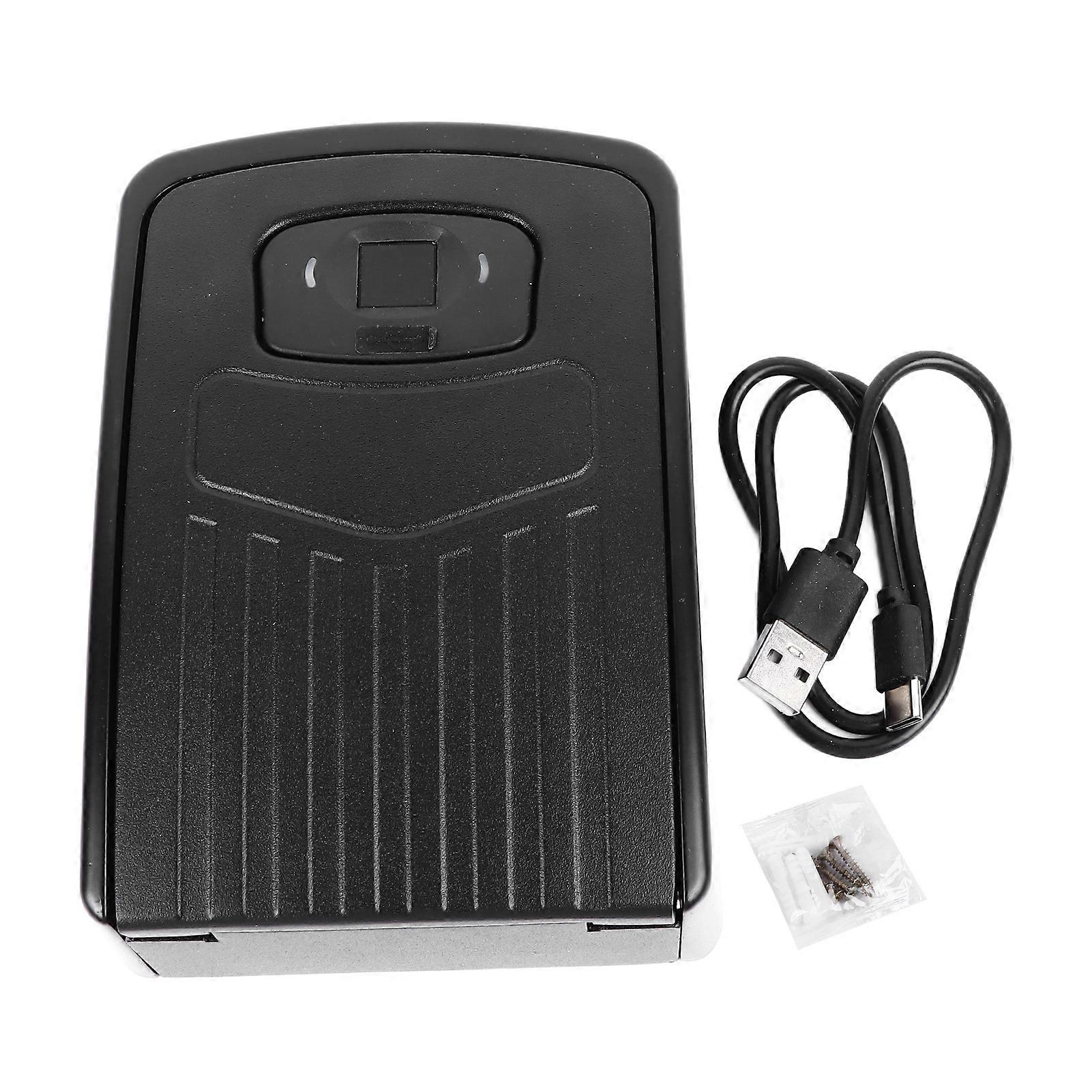 Fingerprint Smart Lock Box with APP Remote Control, Wall Mounted Waterproof Security Safe for Home and Office Access